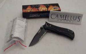 Camillus C2325B - Assisted Opening Sizzle Knife - Partially Serrated AUS 8 Blade