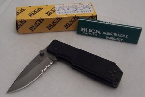 Buck 881-SPX Mini Strider Knife - ATS-34 Stainless Steel Blade - Titanium / G10 Handle