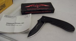 Emerson - EK1702 - Waved CQC-8 - Black Coated Plain Edge 154CM Blade - 5 1/2