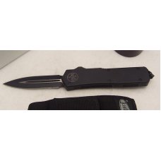 Microtech Executive Scarab - Dual Action Auto Knife - Black Non-Serrated Double Edge Blade