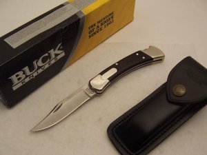 Buck 110 Lockback Auto - Nickle Silver Bolsters - Charcoal Handle Scales