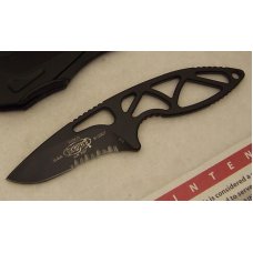 Microtech MANUS Neck Knife - Partially Serrated Black D2 Blade