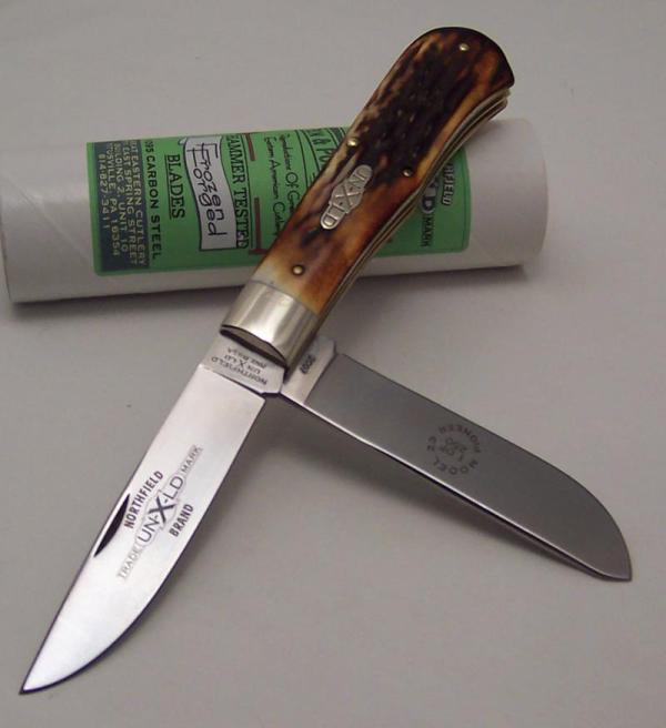 Great Eastern - 2007 - Model 23 Northfield Pioneer - Burnt Genuine Stag - 1095 Carbon Steel Blades Great Eastern - 2007 - Model 23 Northfield Pioneer - Burnt Genuine Stag - 1095 Carbon Steel Blades