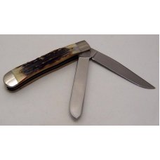 1978 Case XX 5254 SS Genuine Stag Red Letter Trapper Knife 1978 Case XX 5254 SS Genuine Stag Red Letter Trapper Knife