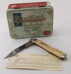 1996 Case Classic 1011 1/2 SS Mastadon Ivory Cheetah Swing Guard  Knife (1 of 10) - SN 2 -Error Tin
