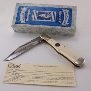 1990 Case Classic 1050 SAB Genuine Ivory Coke Bottle Folding Hunter Knife - Prototype With COA