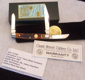 2007 Canal Street Dark Amber Stag Bone 3 3/8