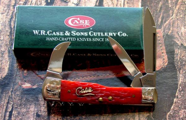 Case - Bartender's Knife Dark Red Bone Silver Script Case - Bartender's Knife Dark Red Bone Silver Script