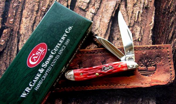 Case - Peanut Pattern Dark Red Bone Silver Script Case - Peanut Pattern Dark Red Bone Silver Script