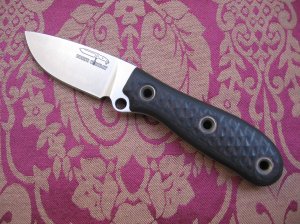 Busse Fat Game Warden -- Black/Red G-10 Handle, .22