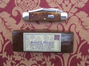 Schatt & Morgan Rail Splitter Moose Pattern, Green Jigged Bone