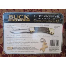 Buck 110 Folding Hunter in Walmart Gift Tin from 2005 still in shrink wrap