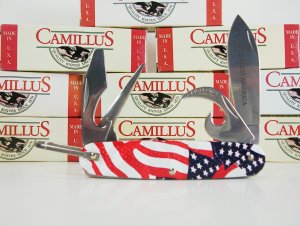 CAMILLUS 1760F USA FLAG CAMP KNIFE NOS USA NIB