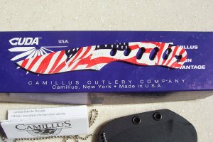 Camillus Cuda Arclite Neck KnifeCM-CU12O  FLAG NIB USA