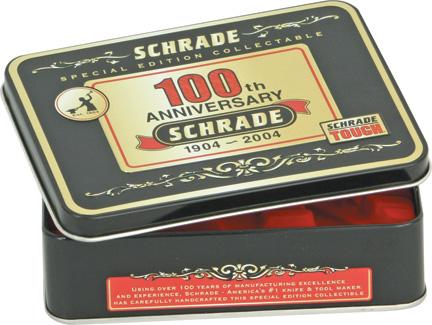 Schrade 100TH Anniversary Tin NEW OLD STOCK Schrade 100TH Anniversary Tin NEW OLD STOCK