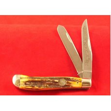 SCHRADE USA NKCA 1982 GENUINE STAG TRAPPER MINT LOW # SCHRADE USA NKCA 1982 GENUINE STAG TRAPPER MINT LOW #