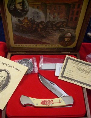 SCHRADE USA  BEN FRANKLIN FIREFIGHTERS LIMITED EDITION SC507 NIB