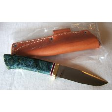 BARK RIVER CUSTOM 2007 CLIP POINT, Blue/Green Elder Burl Handle BARK RIVER CUSTOM 2007 CLIP POINT, Blue/Green Elder Burl Handle