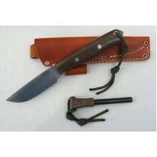 BARK RIVER MONTANA GUIDE, Green Canvas Micarta Handle with Red Liners and Matching Fire Steel BARK RIVER MONTANA GUIDE, Green Canvas Micarta Handle with Red Liners and Matching Fire Steel