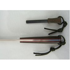 BARK RIVER MONTANA GUIDE, Green Canvas Micarta Handle with Red Liners and Matching Fire Steel