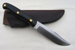 NORTHWOODS SPECIAL HUNTER, Tapered Tang, Black Linen Micarta Handle