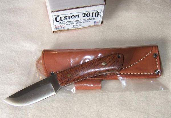 BARK RIVER KNIVES CUSTOM 2010 #22 WOODLAND PROTOTYPE, Cocobolo with White Liners BARK RIVER KNIVES CUSTOM 2010 #22 WOODLAND PROTOTYPE, Cocobolo with White Liners