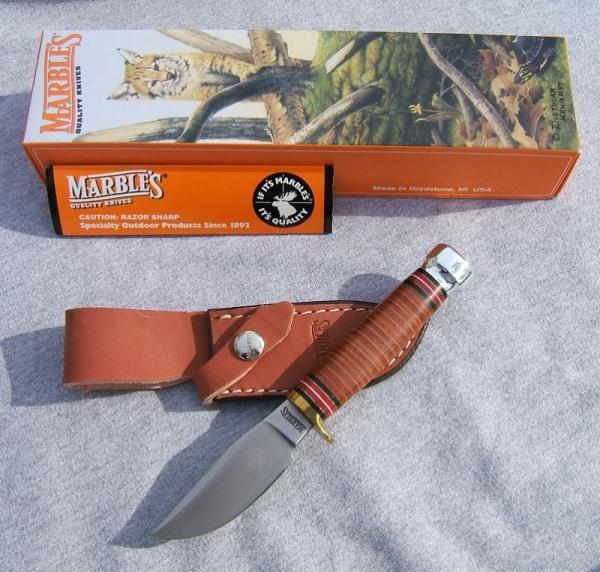MARBLE'S TRAILCRAFT, 52-100 STEEL, LEATHER HANDLE/ALUM POMMEL MARBLE'S TRAILCRAFT, 52-100 STEEL, LEATHER HANDLE/ALUM POMMEL