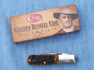 CASE WILLIAM RUSSELL CASE BARLOW POCKET KNIFE, Dk. Molasses Bone