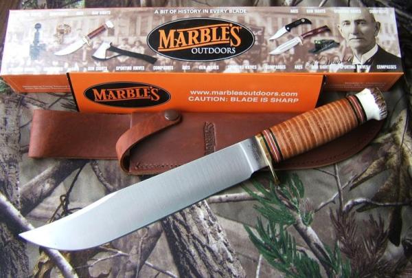 MARBLE'S TRAILMAKER, Stacked Leather Handle with Aluminum Pommel MARBLE'S TRAILMAKER, Stacked Leather Handle with Aluminum Pommel
