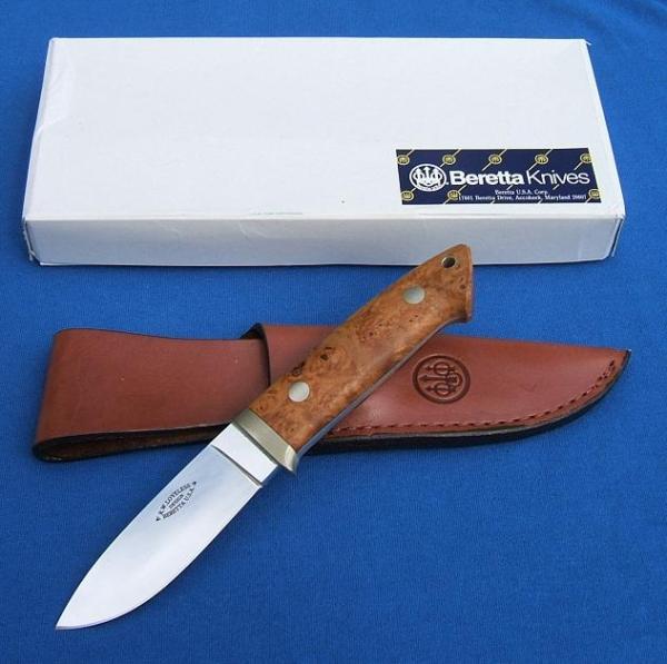 BERETTA LOVELESS DROP POINT HUNTER, MDL JK201A02, Quince Handle, Tapered Tang BERETTA LOVELESS DROP POINT HUNTER, MDL JK201A02, Quince Handle, Tapered Tang