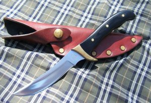 VINTAGE BUCK AKONUA KNIFE, Black Micarta Handle