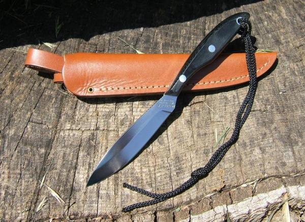 GROHMANN KNIVES #2 TROUT AND BIRD, CARBON STEEL, Black Micarta Handle, Alum. Pins GROHMANN KNIVES #2 TROUT AND BIRD, CARBON STEEL, Black Micarta Handle, Alum. Pins