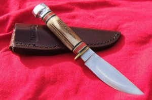 MARBLE'S FIELDCRAFT KNIFE, Stag Handle, Aluminum Pommel, Made in the USA