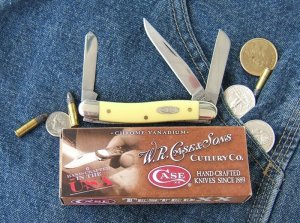 W.R. CASE CUTLERY YELLOW HANDLE SERIES, 3318 Chrome Vanadium, Yellow Medium Stockman