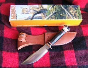 MARBLE'S WOODCRAFT, Buffalo Horn Handle with Stag Pommel
