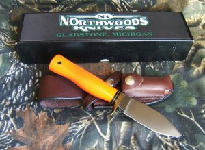 NORTHWOODS KNIFE WILLOW LEAF, Orange Micarta, D-2 Steel