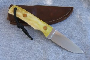 SHADOW KNIVES by EDDIE WHITE, IX HUNTER, Green Smooth Bone Handle