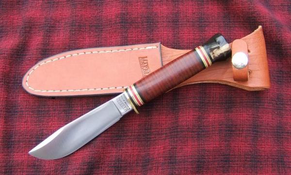 MARBLE'S CAMPCRAFT KNIFE, 52-100B, Leather Handle with Buffalo Pommel MARBLE'S CAMPCRAFT KNIFE, 52-100B, Leather Handle with Buffalo Pommel