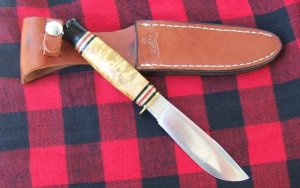 MARBLE'S CAMPCRAFT KNIFE, Maple Handle with Buffalo Pommel