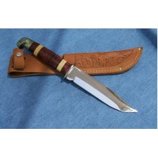 VINTAGE UTICA SPORTSMAN HUNTING KNIFE, Leather Handle