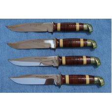 VINTAGE UTICA SPORTSMAN HUNTING KNIFE, Leather Handle