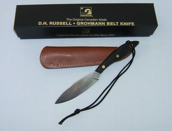 GROHMANN #1 CANADIAN BELT KNIFE, Black Micarta Handle, Regular Grind, Carbon Steel GROHMANN #1 CANADIAN BELT KNIFE, Black Micarta Handle, Regular Grind, Carbon Steel