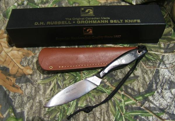 GROHMANN #1 CANADIAN BELT KNIFE, Black Micarta Handle, Flat Grind, Carbon Steel GROHMANN #1 CANADIAN BELT KNIFE, Black Micarta Handle, Flat Grind, Carbon Steel