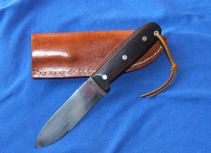 CUSTOM JK HANDMADE KNIVES HEAVY KEPHART, Cocobolo Handles with  Red Liners