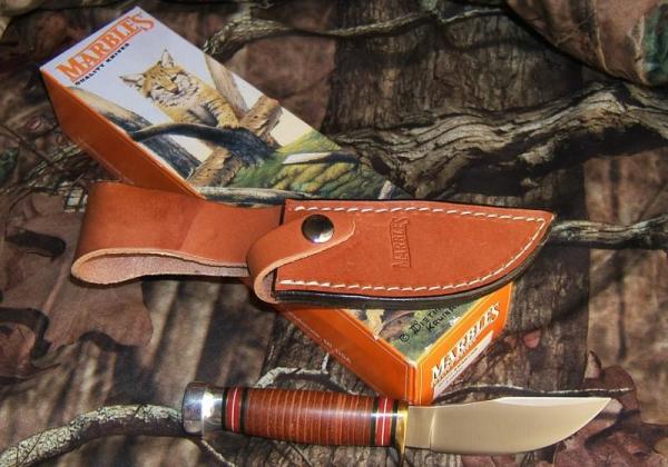 MARBLE'S FIELDCRAFT CLASSIC KNIFE, Leather Handle, 52-100 Steel MARBLE'S FIELDCRAFT CLASSIC KNIFE, Leather Handle, 52-100 Steel