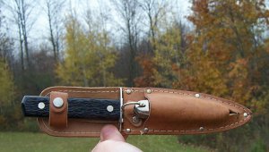 RARE IMPERIAL FIXED BLADE & KAMP-KING FOLDER IN ONE SHEATH- VINTAGE