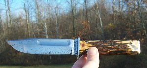 VINTAGE 1920-1930'S KA-BAR STAG HUNTER W/ ORIGINAL SHEATH- VERY SCARCE