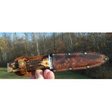 VINTAGE 1920-1930'S KA-BAR STAG HUNTER W/ ORIGINAL SHEATH- VERY SCARCE VINTAGE 1920-1930'S KA-BAR STAG HUNTER W/ ORIGINAL SHEATH- VERY SCARCE