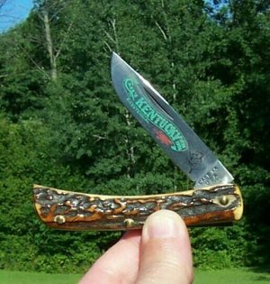 CASE XX STAG 1976 4 DOT KENTUCKY BICENTENNIAL SODBUSTER - COLOR BLADE ETCH - NICE !!!
