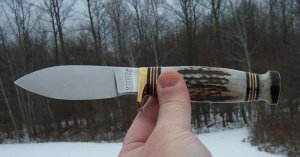 LOVELESS STYLE MARBLES STAG/STAG SPORT HUNTER - W/ SHEATH - NIB - VERY NICE !!!